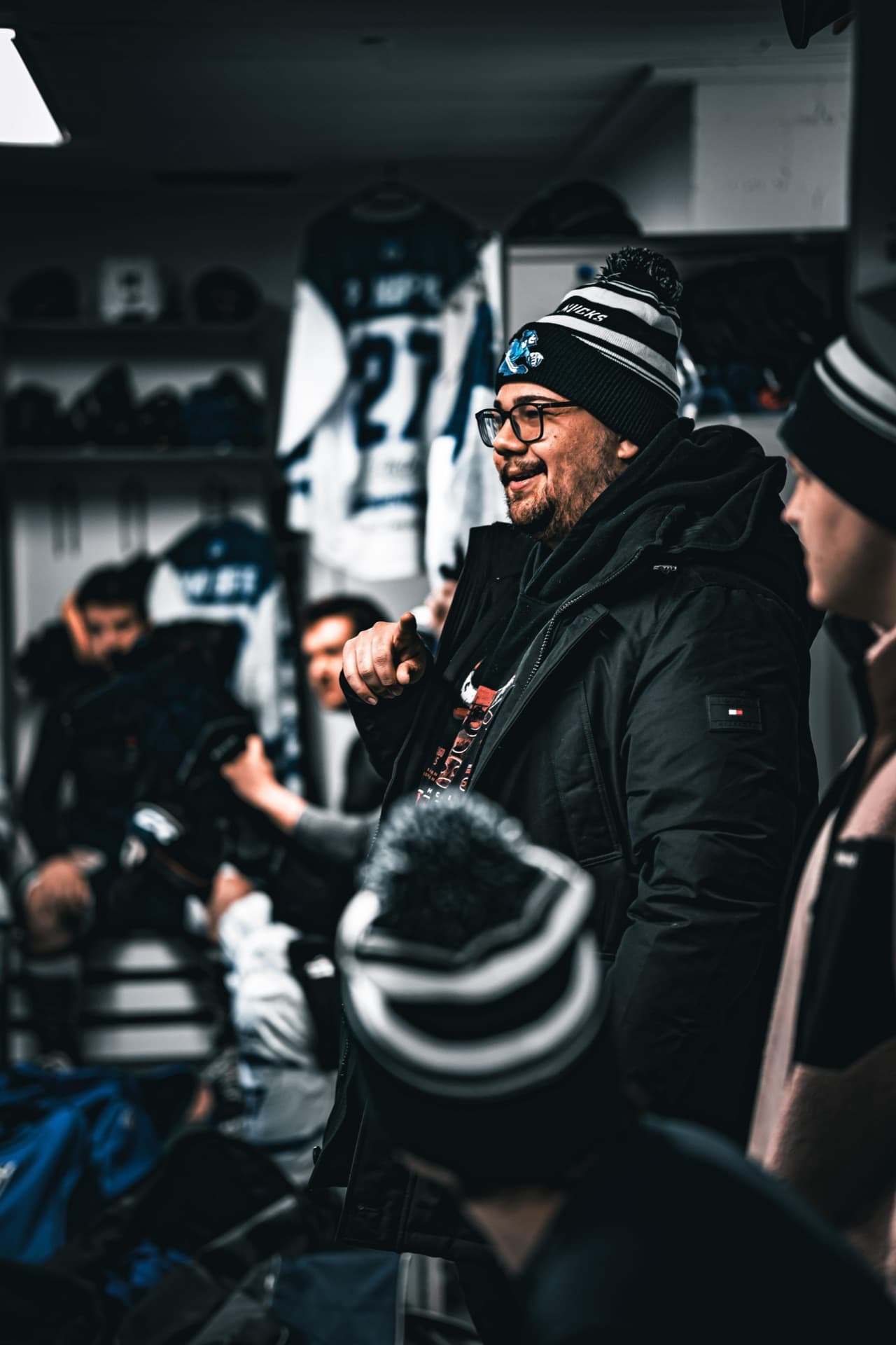 Ansprache in der Kabine der VS Canucks